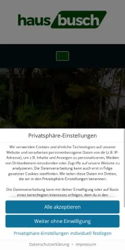 Sponsorlu makaleler için Almanya medyası Hausbusch sitesinin önizlemesi