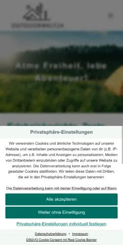 Anteprima del sito Outdoorwelt24, media di Germania per articoli sponsorizzati
