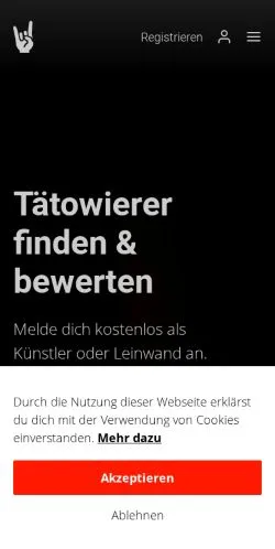 Vista previa del sitio tattoo-netzwerk, medio de Austria para artículos patrocinados