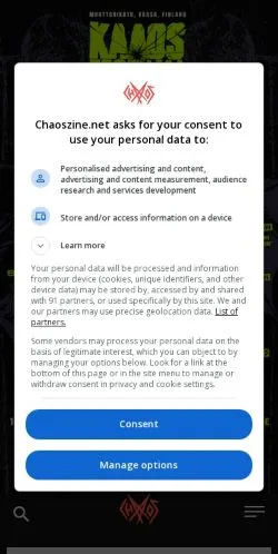 Anteprima del sito Chaoszine, media di Stati Uniti per articoli sponsorizzati