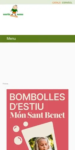 Anteprima del sito Sortir amb nens, media di Spagna per articoli sponsorizzati