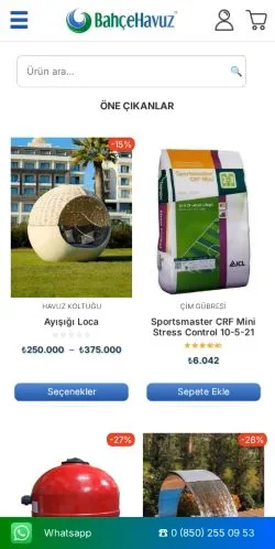 Anteprima del sito Bahçe Havuz, media di Turchia per articoli sponsorizzati