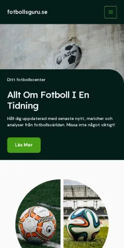Podgląd witryny Fotbollsguru, medium z kraju Szwecja do artykułów sponsorowanych