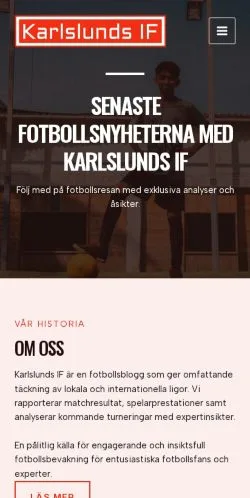 Anteprima del sito Karlslunds IF, media di Svezia per articoli sponsorizzati