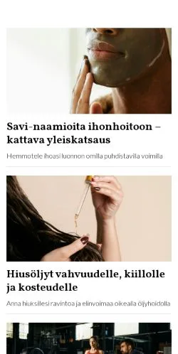 Podgląd witryny kaunistaas.fi, medium z kraju Finlandia do artykułów sponsorowanych