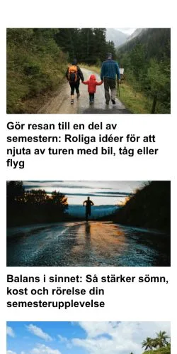 Anteprima del sito semesterstunden.se, media di Svezia per articoli sponsorizzati