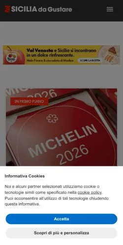 Anteprima del sito Sicilia Da Gustare, media di Italia per articoli sponsorizzati