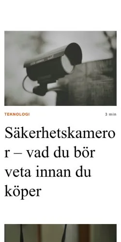 Anteprima del sito tekniskatips.se, media di Svezia per articoli sponsorizzati