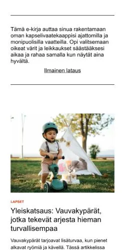 Anteprima del sito uusityyli.fi, media di Finlandia per articoli sponsorizzati