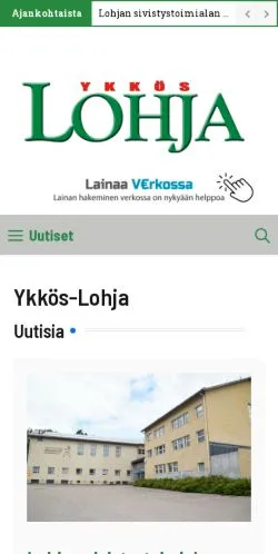 스폰서 기사용 핀란드 매체 Ykkös-Lohja 사이트 미리보기