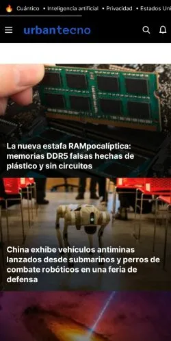 Anteprima del sito Urban Tecno, media di Spagna per articoli sponsorizzati