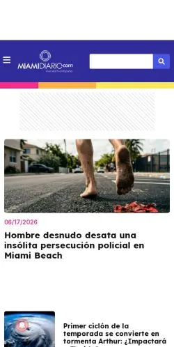 스폰서 기사용 스페인 매체 Miami Diario 사이트 미리보기