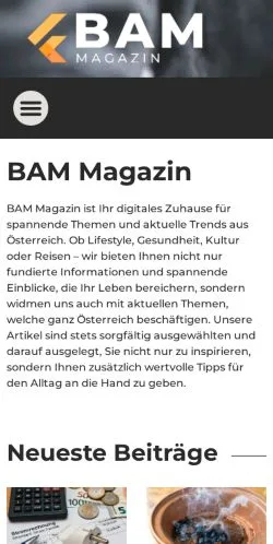 Anteprima del sito BAM Magazin, media di Austria per articoli sponsorizzati