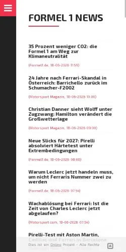 Anteprima del sito Formel 1 News, media di Germania per articoli sponsorizzati