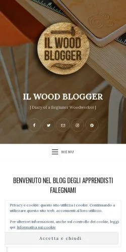 Podgląd witryny Il Wood Blogger, medium z kraju Włochy do artykułów sponsorowanych