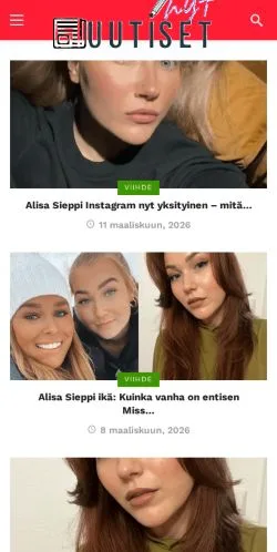 Podgląd witryny Uutiset NYT, medium z kraju Finlandia do artykułów sponsorowanych