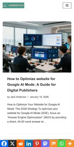 Forhåndsvisning av nettstedet World Digital Journal, medium fra USA for sponsede artikler