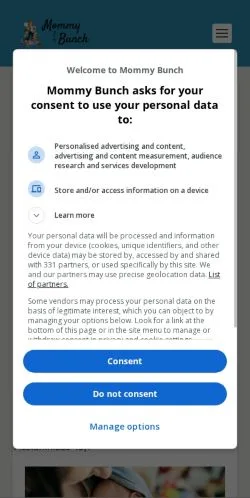 Anteprima del sito Mommybunch, media di Stati Uniti per articoli sponsorizzati