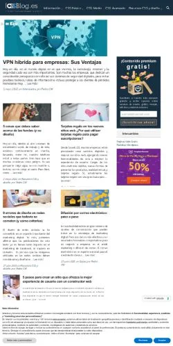 Forhåndsvisning av nettstedet CSSBlog, medium fra Spania for sponsede artikler