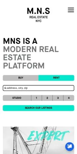 Forhåndsvisning av nettstedet MNS Real Estate NYC, medium fra USA for sponsede artikler