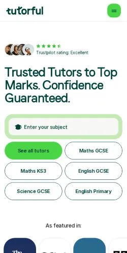 Anteprima del sito Tutorful, media di Regno Unito per articoli sponsorizzati