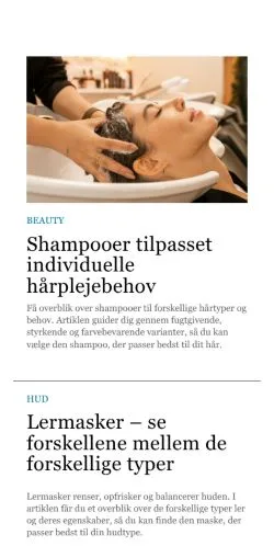 Anteprima del sito beautyfair.dk, media di Danimarca per articoli sponsorizzati