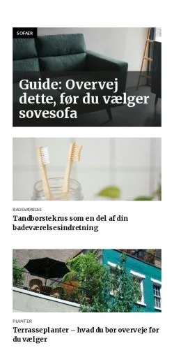 Anteprima del sito boligkvarterer.dk, media di Danimarca per articoli sponsorizzati