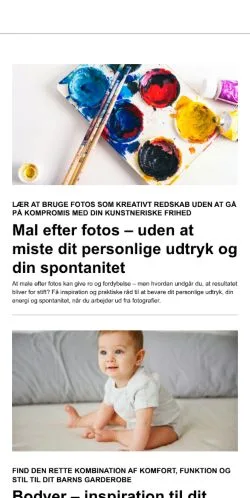 Anteprima del sito familieskabelse.dk, media di Danimarca per articoli sponsorizzati