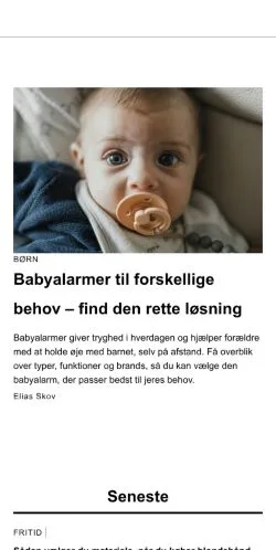 Anteprima del sito familietur.dk, media di Danimarca per articoli sponsorizzati