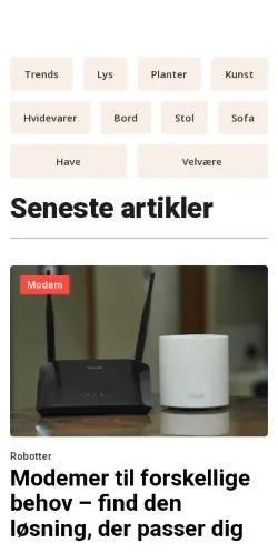 Anteprima del sito hjemblik.dk, media di Danimarca per articoli sponsorizzati