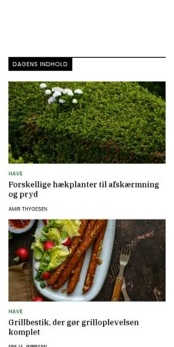 Podgląd witryny hjemmebygget.dk, medium z kraju Dania do artykułów sponsorowanych