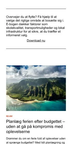 Anteprima del sito hjemmefra.dk, media di Danimarca per articoli sponsorizzati