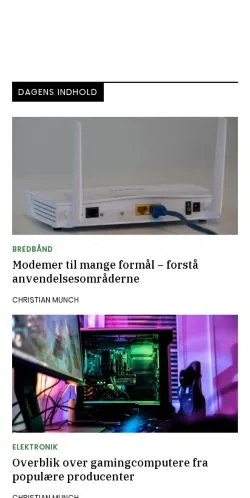 Pré-visualização do site mintech.dk, meio de Dinamarca para artigos patrocinados