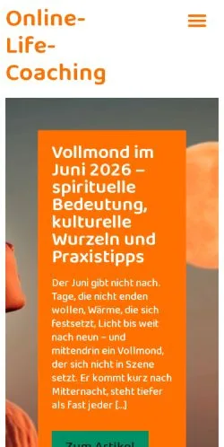 Anteprima del sito Online Life Coaching, media di Germania per articoli sponsorizzati