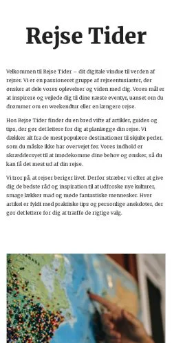 Sponsorlu makaleler için Danimarka medyası rejsetider.dk sitesinin önizlemesi