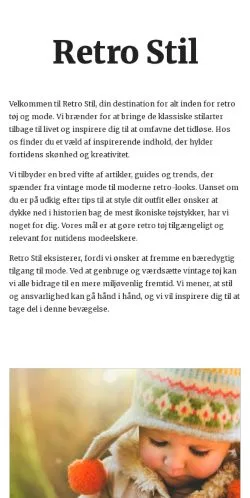 Podgląd witryny retrostil.dk, medium z kraju Dania do artykułów sponsorowanych