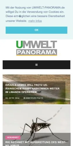 Anteprima del sito Umwelt Panorama, media di Germania per articoli sponsorizzati