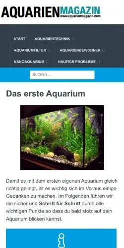 Anteprima del sito Aquarien Magazin, media di Germania per articoli sponsorizzati