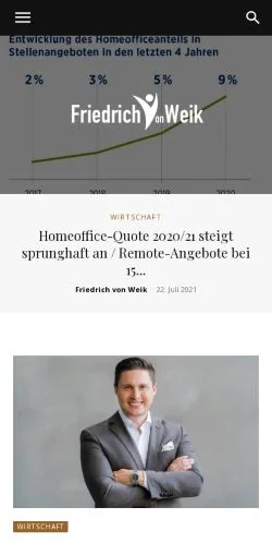 Anteprima del sito Friedrich Von Weik, media di Germania per articoli sponsorizzati