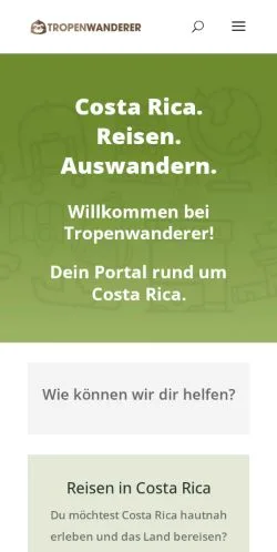 Anteprima del sito Tropenwanderer Costa Rica, media di Germania per articoli sponsorizzati
