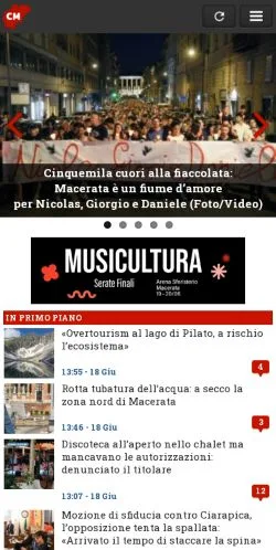 Anteprima del sito Cronache Maceratesi, media di Italia per articoli sponsorizzati
