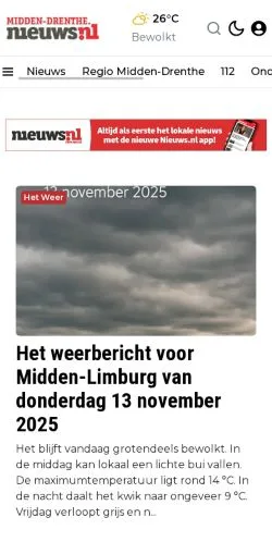 Anteprima del sito Midden-Drenthe, media di Paesi Bassi per articoli sponsorizzati