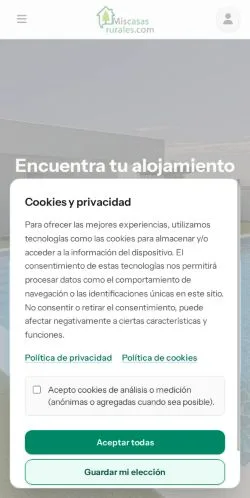 Anteprima del sito Casas Rurales Con Encanto, media di Spagna per articoli sponsorizzati