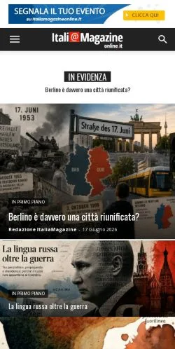 Anteprima del sito Itali@ Magazine, media di Italia per articoli sponsorizzati