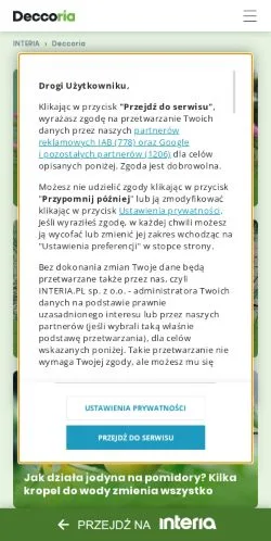 Aperçu du site Deccoria, média de Pologne pour articles sponsorisés