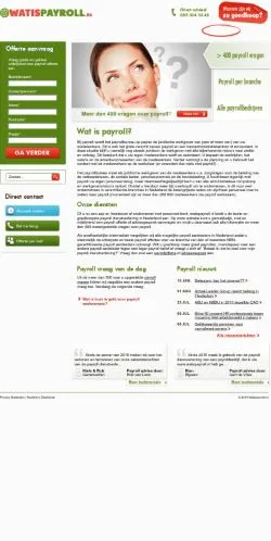 スポンサード記事向けのオランダメディア、Wat Is Payrollのサイトプレビュー
