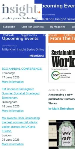 スポンサード記事向けのイギリスメディア、Workplace Insightのサイトプレビュー