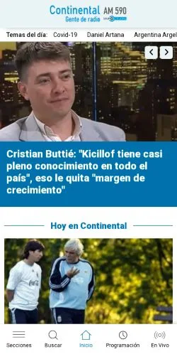 Forhåndsvisning af Radio Continental, medie fra Argentina til sponsorerede artikler