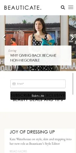 スポンサード記事向けのアメリカ合衆国メディア、Beauticateのサイトプレビュー