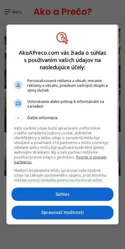 Podgląd witryny Ako a Prečo, medium z kraju Słowacja do artykułów sponsorowanych